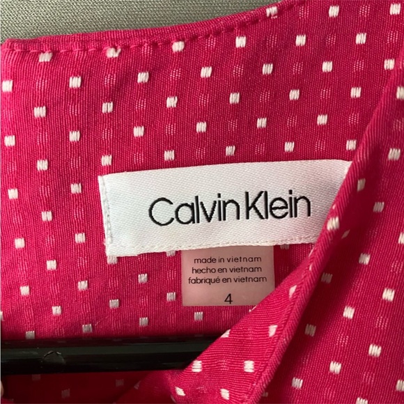 Calvin Klein Pink White Dot Sheath Dress - Picture 6 of 7